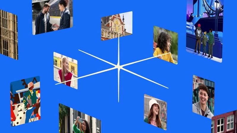 Eurostar Art Direction: Photography Collage with Radial Star, 2023 rebrand by DesignStudio