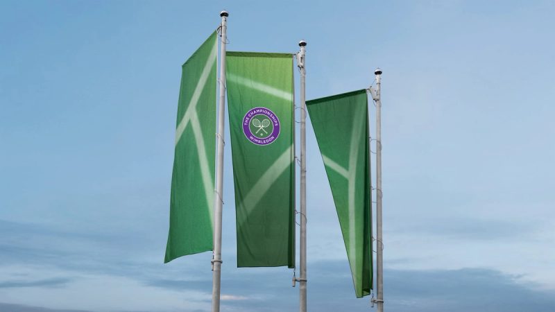 Wimbledon: Court-line banners, brand identity by Further