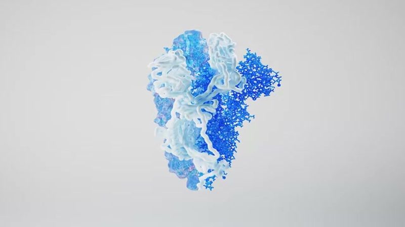 Pfizer Art Direction: Blue Gradient Fluid Sculpture, 2021 rebrand by Team