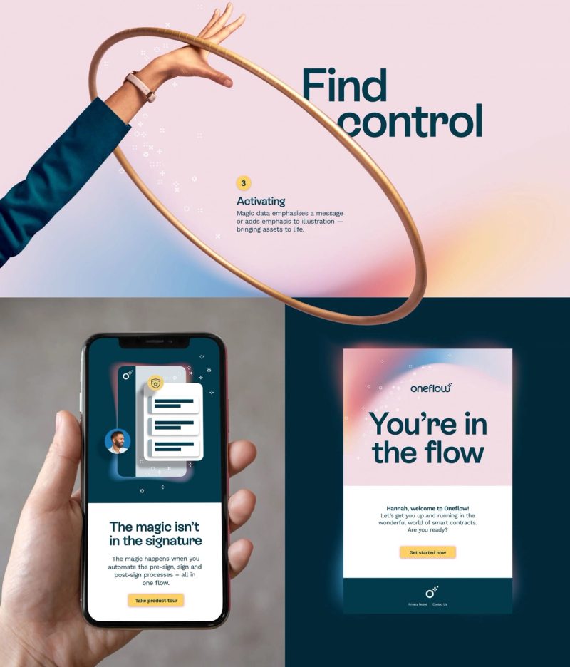 Oneflow: Mobile, brand identity by MultiAdaptor