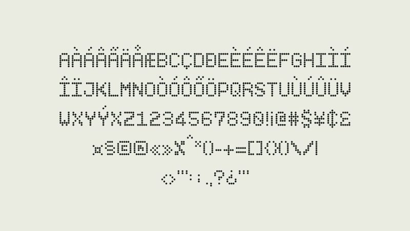 Standard Nuclear Typography: Dot-matrix type specimen, 2026 brand identity by GrandArmy