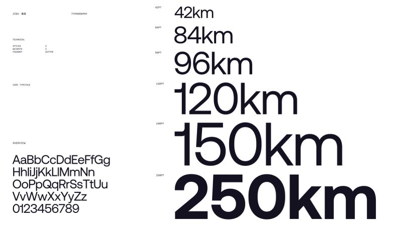 Typography: Jidu Sans, 2022 rebrand by Oker