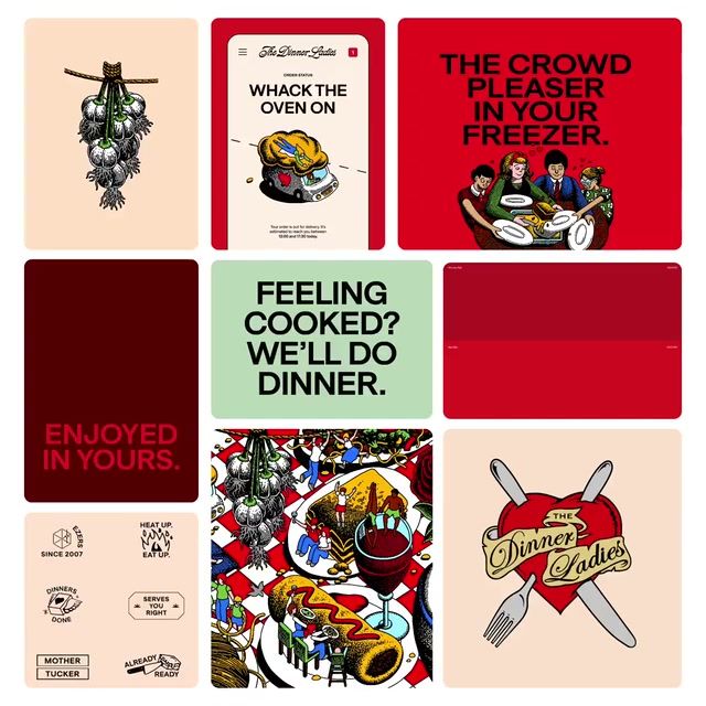 The Dinner Ladies 2024 brand identity by Universal Favourite